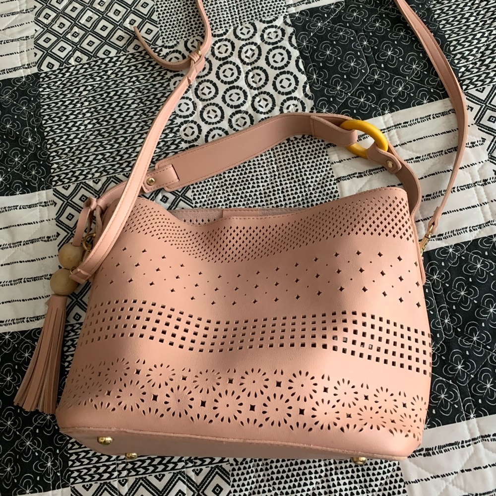 Leather tote and crossbody